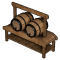 Barril-estantería de madera