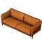 Sofá doble tapizado de cuero